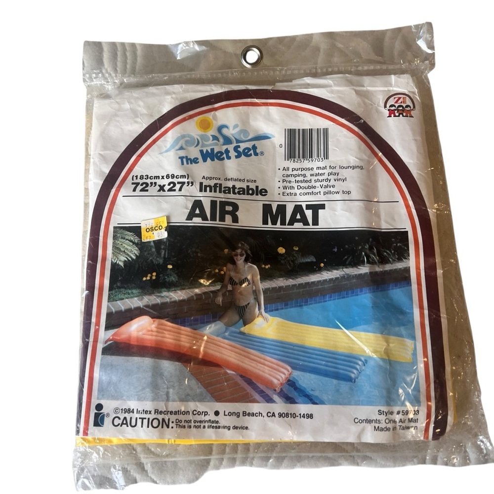 Vintage 1984 Intex Inflatable Air Mat UNOPENED Yellow Style # 59703‎